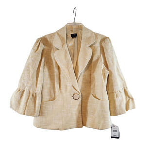 Nicole by Nicole Miller NWT womens jacket sz 16 yellow garden party